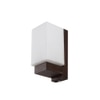Eliante Wooden Wall Lights Wood, Glass & Material Brown Dark & White Finish