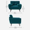 Faro Velvet 1 Seater Sofa in T Blue Colour
