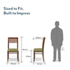 Zella Solid Wood Dining Chair Set Of 2 In Teak Finish With Avacado Green Colour Fabric