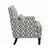 Lark Printed Infinity Grid Fabric Lounge Chair in White  Colour