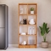8 Shelves Open Multipurpose Matrix Kitchen Cabinet In Plateau Apple Finish