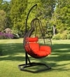 Jungfrau Wicker Swing In Black And Brown Color