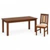 Globally Indian Corinne Solid Sheesham Wood 6 Seater Dining Table Set 6 Chairs Beige