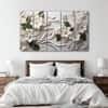 The Castle Decor White Flower Wall Art Set of 5 27x48 Inch
