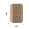 Jaipur Rugs Soft Geometric Jute Carpet Rug Grey 5x8 ft in Peach And Cloud White