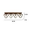 Hexad Brown Solid Wood Ceiling Light