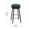 Doe Buck Tufted Counter Height Bar Stool in Green Colour with Gold Footrest