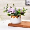Enchanting Artificial Purple Bloom In White Planter