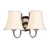 Devansh Dual Steel Metal  Wallmounted Lamp With Cotton Off-White Shade