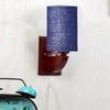 Devansh Solid Wood Electric Wall Light in Blue Colour with Blue Shade Count of 1 Light
