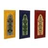 Desert Art MDF Handpainted Blue and Orange Wall Hanging Frame Set of 2