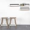 Slope Solid Wood Wall Shelf in Mango Natural & Metal Black
