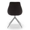 Caribu 4 To 6 Extendable Dining Table With Set Of 6 Doris Swivel Accent Chairs (Colour- Dark Grey, Finish- White High Gloss)