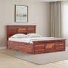 Fidora Solid Wood King Size Hydraulic Storage Bed In Honey Finish