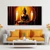 The Castle Decor Lord Buddha Meditation Wall Painting Wooden Framed 27x48 Inch (Style 3)