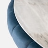 Brit Round Upholstered Coffee Table With Ms Base In Gold Colour & White Stone Top