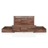 Fidora Solid Wood Queen Size Drawer Storage Bed In Teak Finish