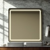 Modern Square Wall LED Mirror with Anodized Aluminum Frame Rose Gold Matte Black Brushed Silver