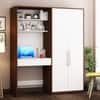 Crest Study Table Cum Wardrobe Walnut and Frosty White
