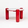 Vortex Marble Coffee Table In Red Pu Finish