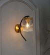 Verona Single Light Wall Fitting In Black And Brass Finish Metal With Dual Tone Smoke Glass