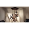 Symmetric Brown Solid Wood Cluster Hanging Light