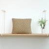 Crest Khaki Knitted Cushion Cover  16X16 Inches
