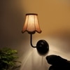 Devansh Black Wall Mounted Lamp With Beige Jute Shade