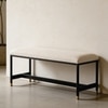The Harper Long Metal Bench in White Finish