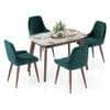 Lunar Alaska Exotic Stone 4 Seater Dining Table with Rickman Lounge Chair Set