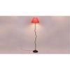 Clementine Orange Fabric Floor Lamp with Black Iron Base