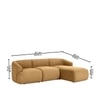 Zenliving Wood Left Aligned 3-Seater With Upholstery Non Storage Sofa In Brown Colour