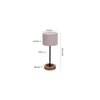 Frankie Grey Fabric Shade Table Lamp with Natural Wood & Iron Base