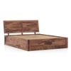 Terence Solid Wood Queen Size Box Storage Bed In Teak Finish