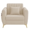 Daraco Velvet 1 Seater Sofa in Cream Color