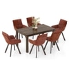 Atlas Solid Wood 6 Seater Compact Dining Table With Bren Swivel Dining Chairs