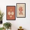 The Castle Decor Boho Abstract Botanical Wall Art Set of 2 Design 2 11x17 Inch