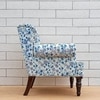 Genova Wing Chair in Blue Floral Colour