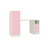 Rio Kids Large Study Desk with Drawers Built In Bookshelf and Square Handles in English Pink Colour