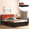 Florence Queen Size Solid Wood Drawer Storage Bed In Mahogany Finish & Lava Colour