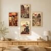 The Castle Decor Japanese Geisha Pagoda Wall Art Set of 4 11x17 Inch
