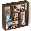 BLUEWUD Javis Engineered Wood Wall Shelve Decor Floating Shelf Display Rack Decorative Hall D�cor for Living Room Bedroom Home Furniture (Brown Maple) (61.5 X 14.8 X 61.5) CM.