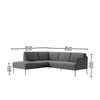 Modernelegance Wood Right Aligned 3-Seater With Upholstery Non Storage Sofa In Grey Colour