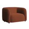 Zenol Boucle Fabric 1 Seater Sofa In Orange