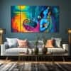 The Castle Decor Radha Krishna Wall Painting Wooden Framed 27x48 Inch (Style 10)