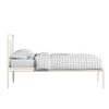 Hampton Metal Non Storage Single Bed in Glossy Ivory Finish