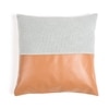 Dyed Cotton And Leatherette Patchwork Cushion Cover