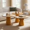 Saanra Solid Wood Coffee Table Set of Three in Brown Colour