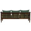 Linton 3 Seater Seater Wooden Sofa in Green Fabric