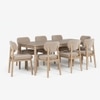 Dune Solid Wood Six Seater Dining Table Set in White Colour